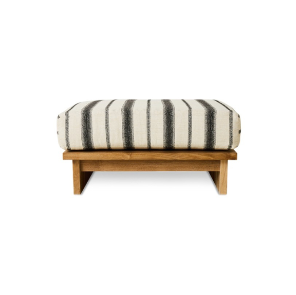 Puff Outdoor Hocker Teak krittstripe - Image 1