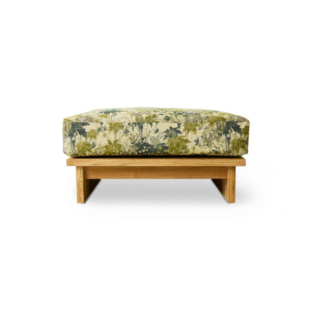 Puff Outdoor Hocker Teak botanisk - Image 1
