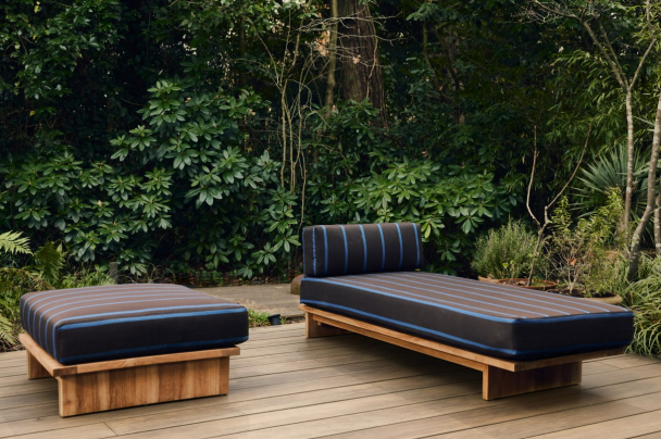 Puff Outdoor Hocker Teak brent himmel - Image 8