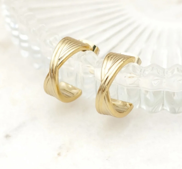 Leena Twisted Earrings - Gold  - Image 1
