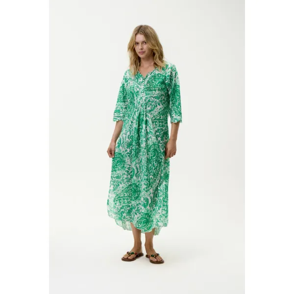 Long Poppy Dress Esperance Green fra OneSeason