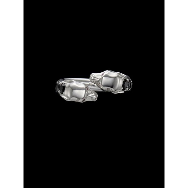 The Nocturnal Guardian Ring - Silver - Black Spinel