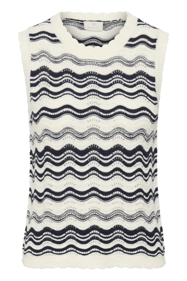 KAanna Strikker Vest Blå/hvit - Image 2