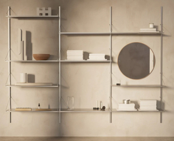 Shelf Library Triple Skrivebordsseksjon - Rustfritt stål - H 185,2 cm - Image 5