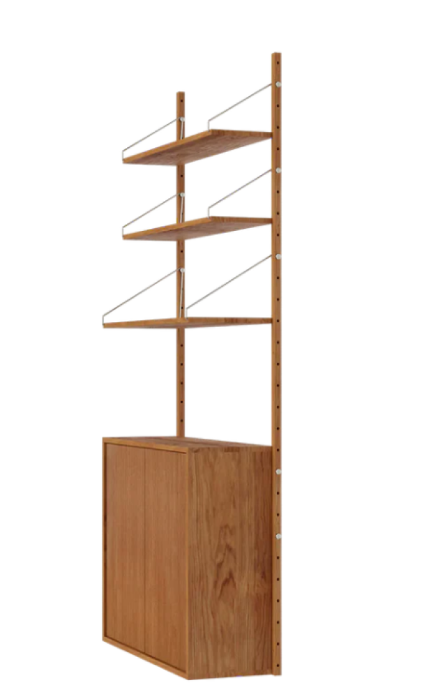 Shelf Library Medium skapmodul – Eik - Image 3