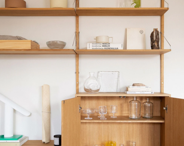 Shelf Library Medium skapmodul – Eik - Image 7