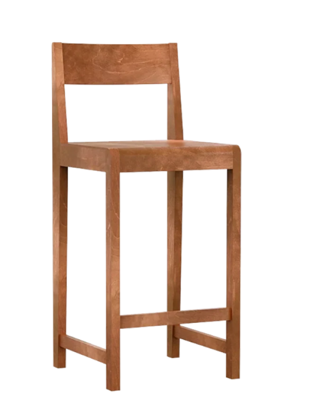 Barstol 01 - Varm bruk bjørk - H 65 - Image 1