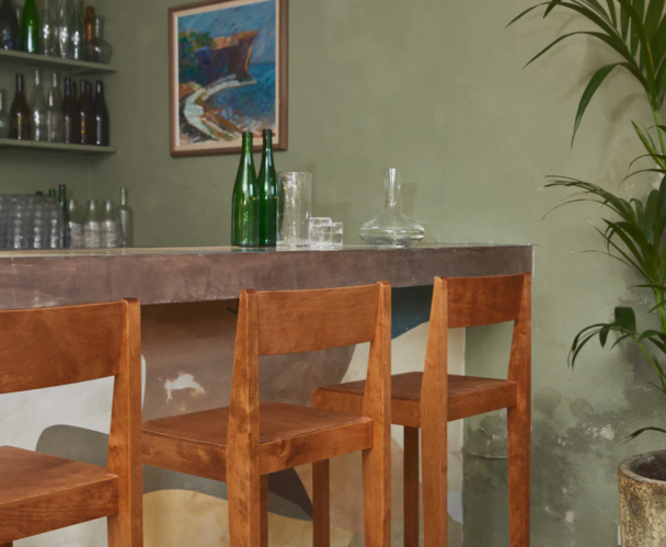 Barstol 01 - Varm bruk bjørk - H 65 - Image 4