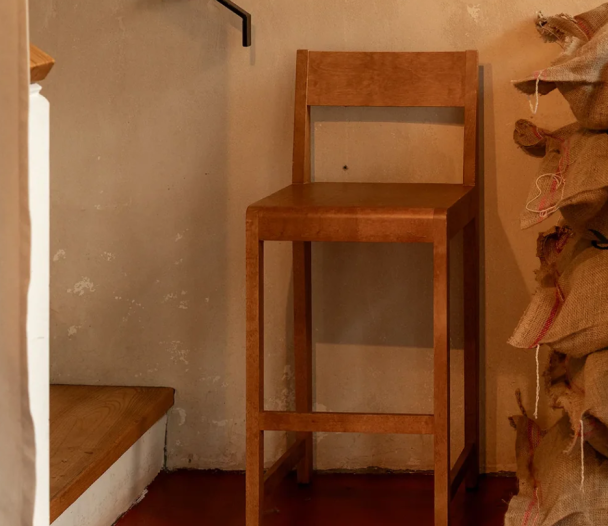 Barstol 01 - Varm bruk bjørk - H 65 - Image 5