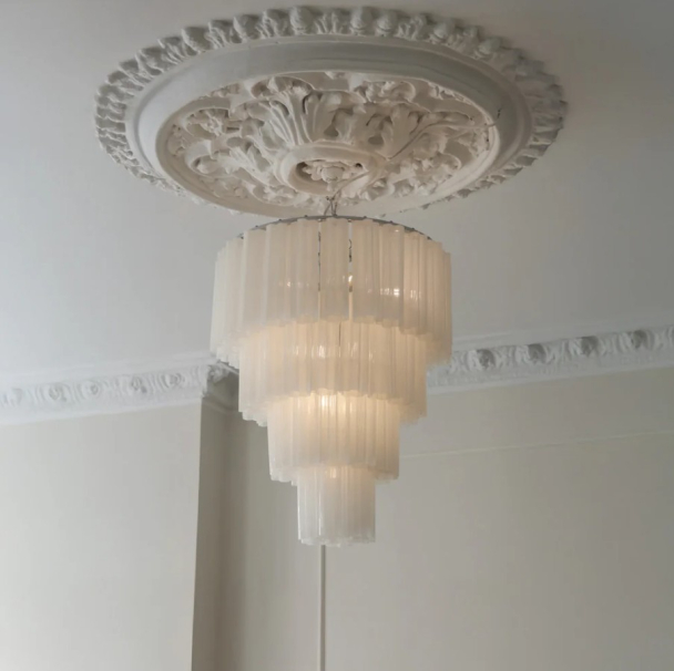 Fontaine lysekrone 4-lags krom/hvit - Image 2