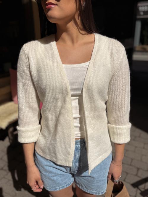Lulu Knit Wrap Cardigan - Snow White 