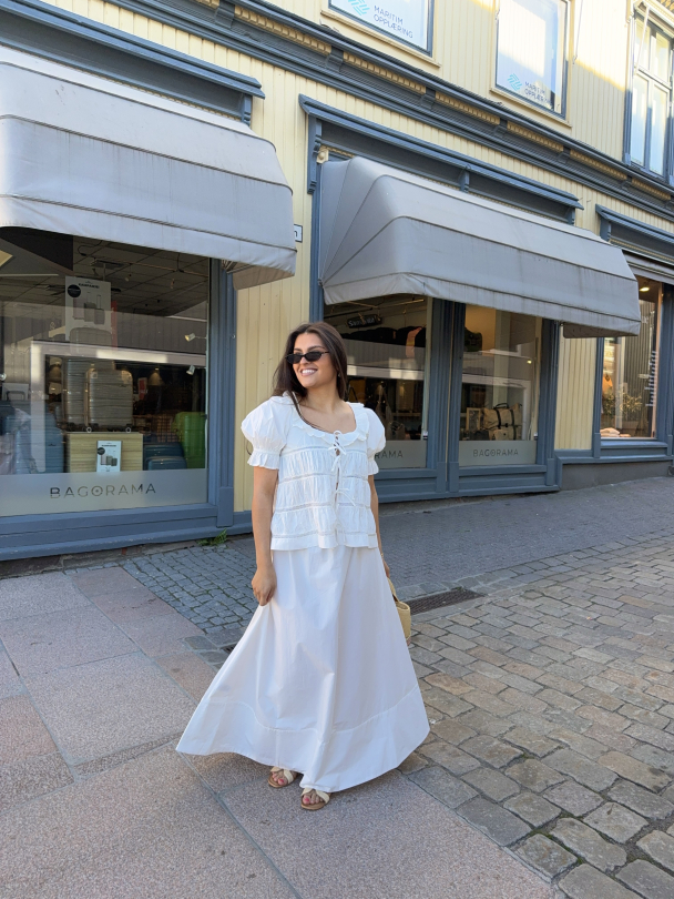 Poplin Bow Blouse - White  - Image 3