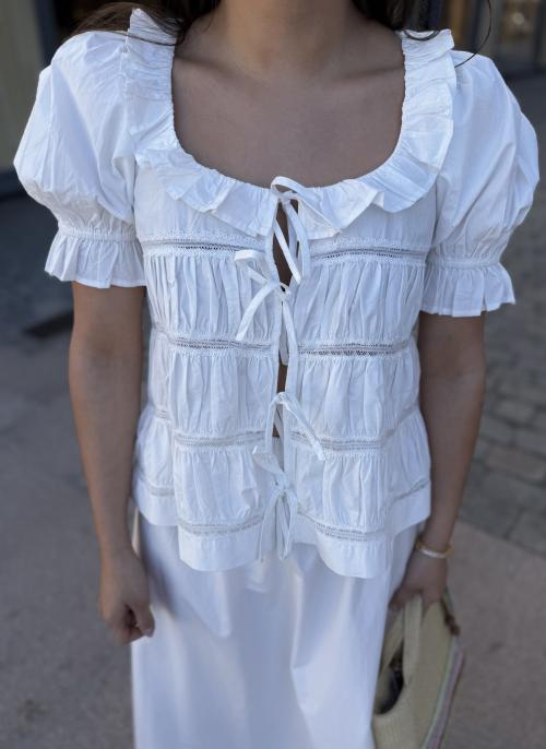 Poplin Bow Blouse - White 