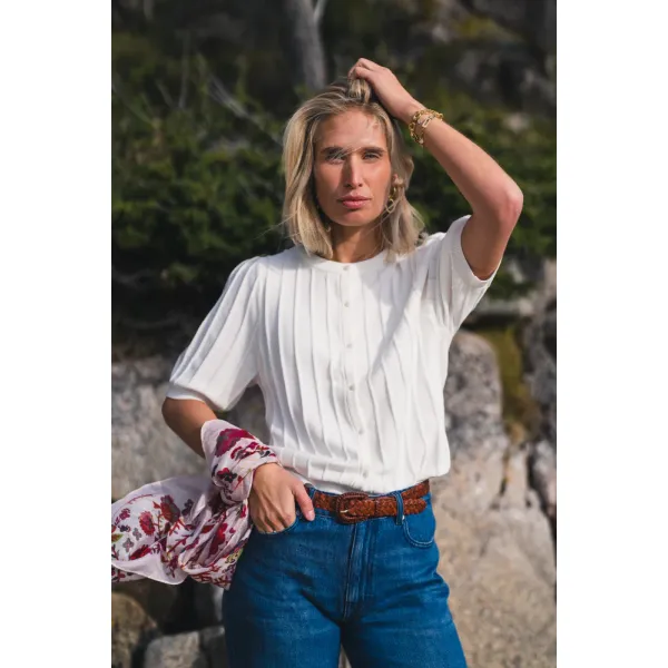 Guru 2/4 Cardigan - Egret