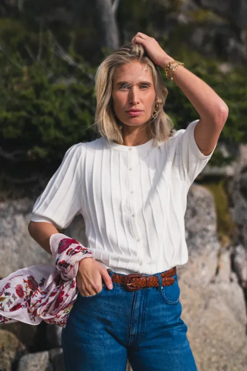 Guru 2/4 Cardigan - Egret