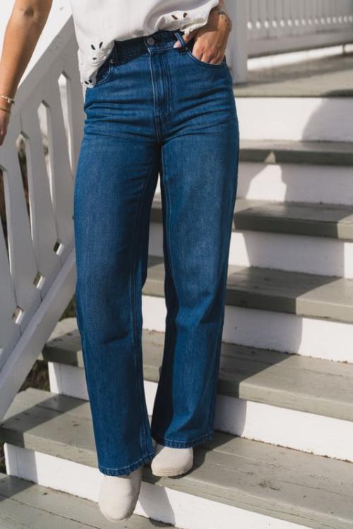 Cecilie Pants - Mid Blue Wash
