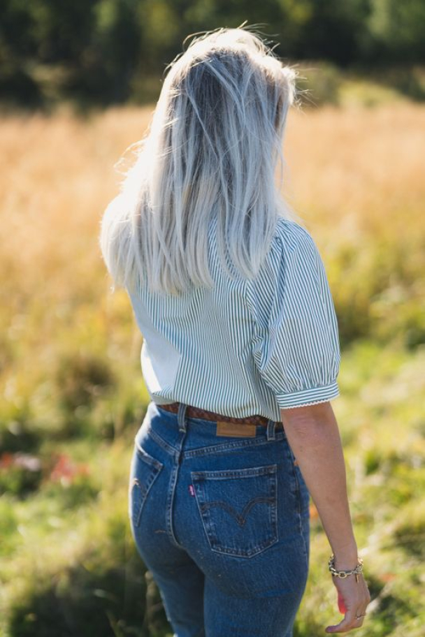 Ida Maja 2/4 Shirt - Bright White/English Ivy - Image 2