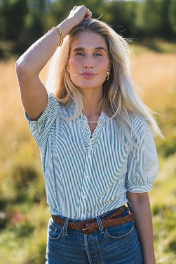 Ida Maja 2/4 Shirt - Bright White/English Ivy - Image 3