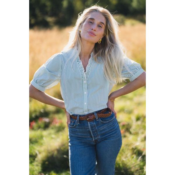 Ida Maja 2/4 Shirt - Bright White/English Ivy