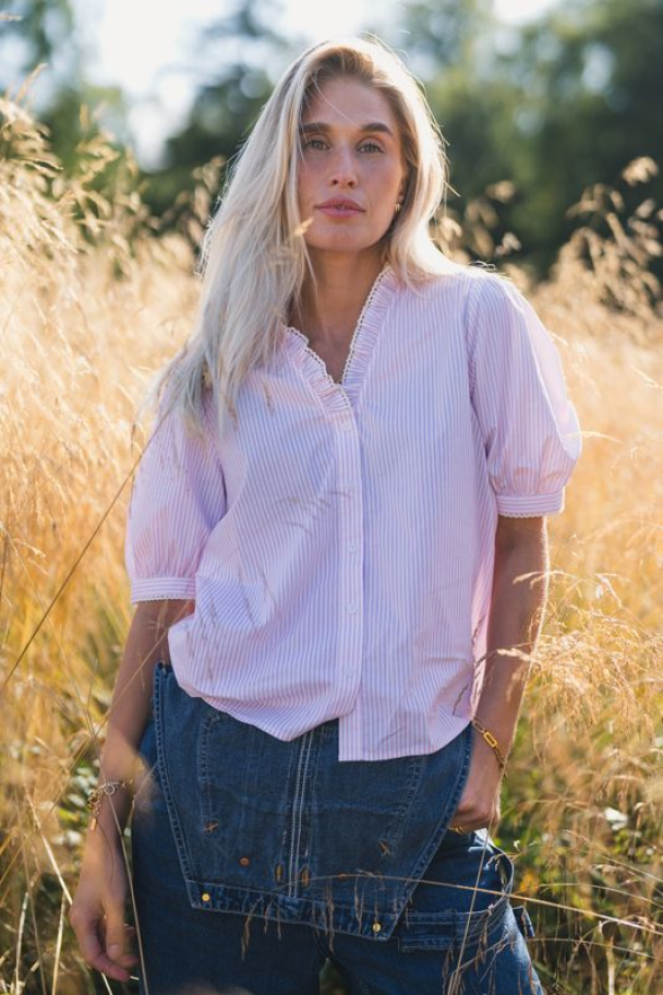 Ida Maja 2/4 Shirt - Bright White/S Lilac - Image 1
