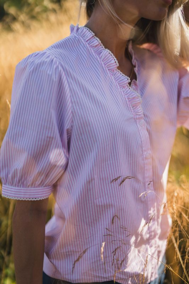 Ida Maja 2/4 Shirt - Bright White/S Lilac - Image 3