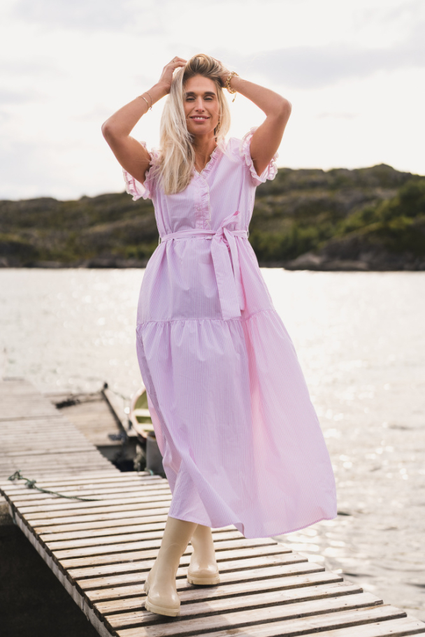 Ida Maja 2/4 Shirt Dress - Bright White/Lilac - Image 2