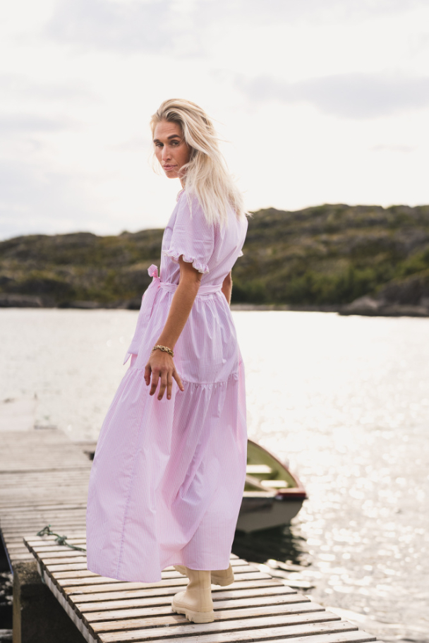 Ida Maja 2/4 Shirt Dress - Bright White/Lilac - Image 3