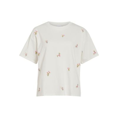 VIMONIE EMB O-NECK S/S/RN