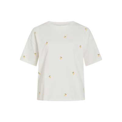 VIMONIE EMB O-NECK S/S/RN