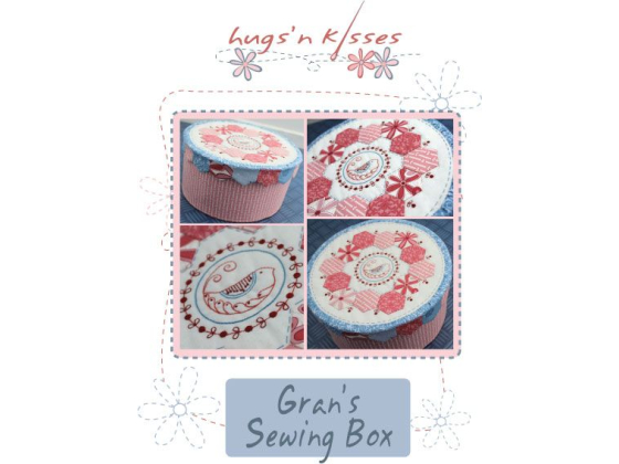 HNK72  Gran's Sewing box with Hexies