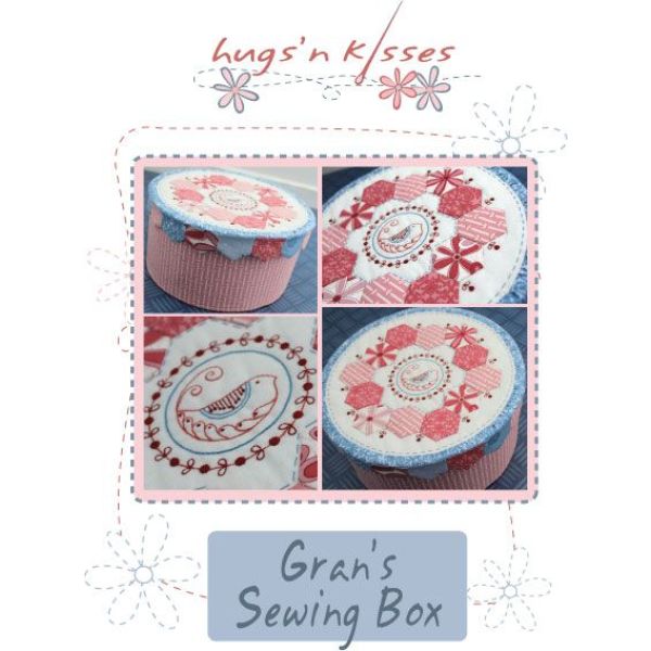HNK72  Gran's Sewing box with Hexies
