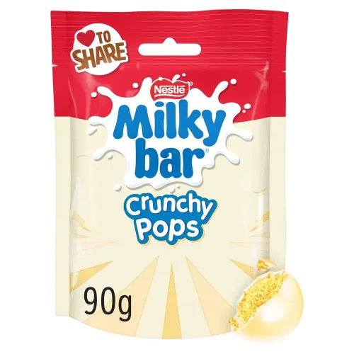 MILKYBAR CRUNCHY POPS WHITE CHOCOLATE SHARING BAG 90g