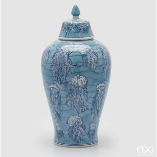 Contenitore Decrativo Medusa H.46 D.23 C.5 - White/Blue