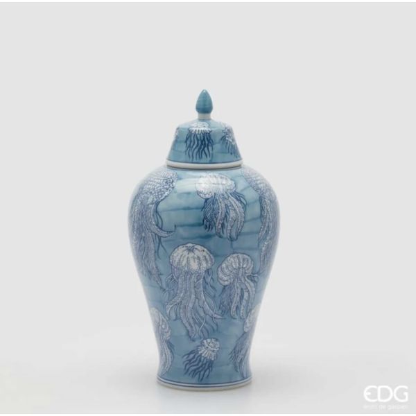 Contenitore Decrativo Medusa H.37 D.19 C.5 - White/Blue
