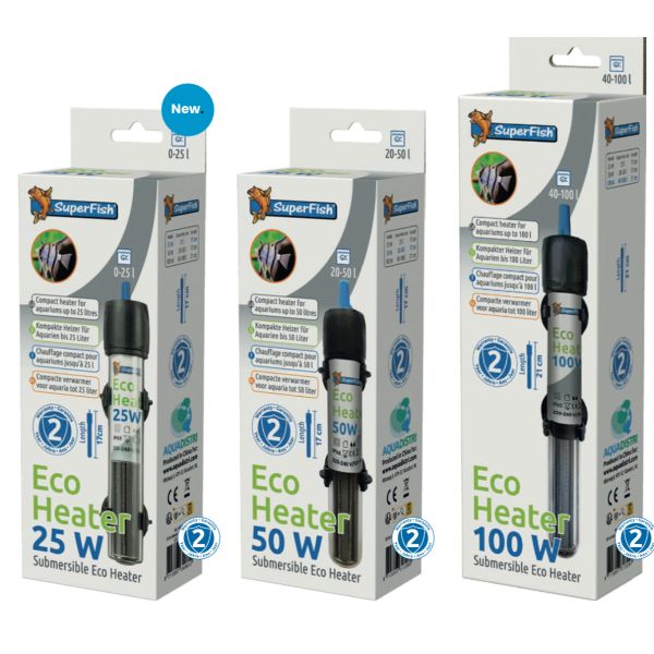 Akvarie Varmekolbe Eco Superfish 100watt / 40-100L