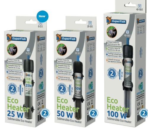 Akvarie Varmekolbe Eco Superfish 100watt / 40-100L