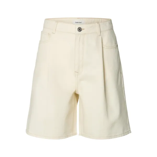 Wide Tenna Denim Shorts - Egret 