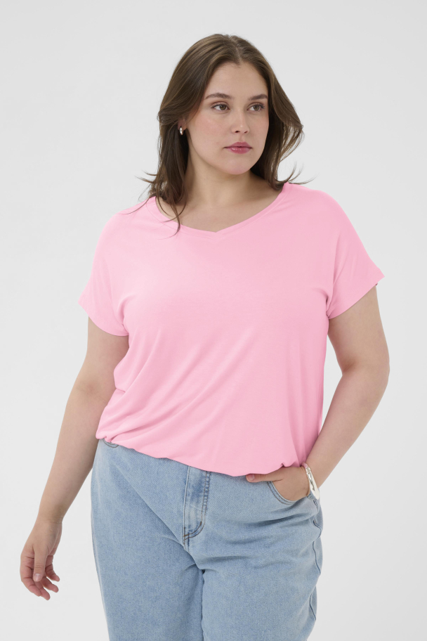 Kaffe Curve Jena t-skjorte med strikk - Image 1