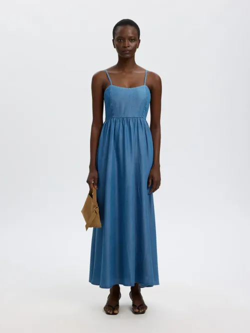 Janna Regular Ankle Dress - Medium Blue Denim
