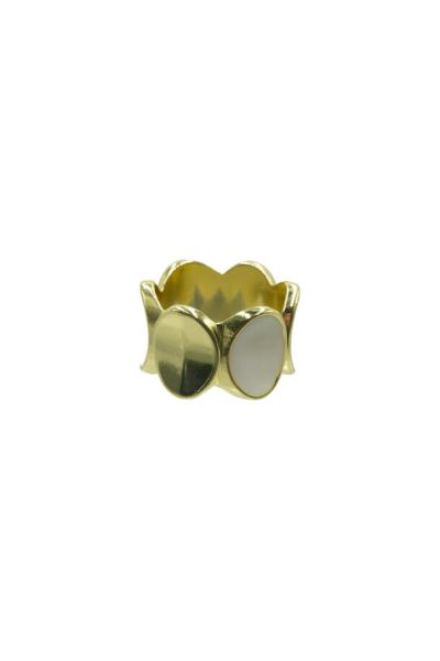 Skjerf Ring Gull m/hvit 148527