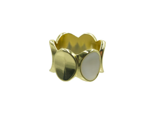 Skjerf Ring Gull m/hvit 148527