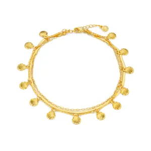 Shell Fringe Multi-Row Anklet