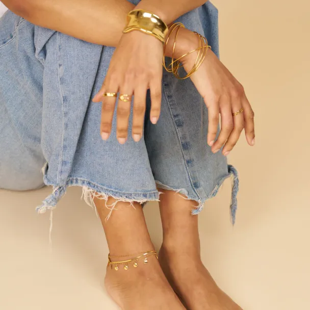 Shell Fringe Multi-Row Anklet - Image 3