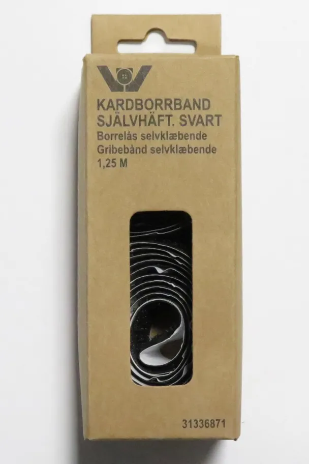 Borrelås Svart 1,25m Selvheftende 