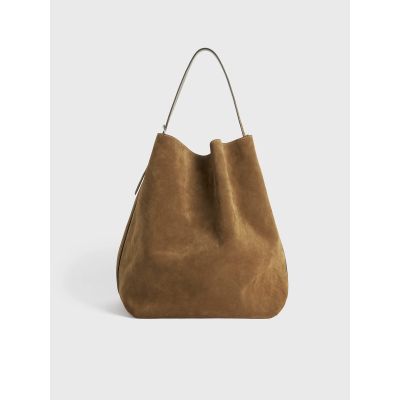Belted Suede Tote Tan