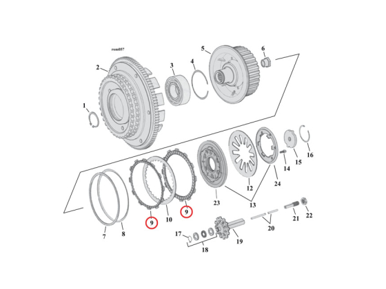  98-17 Aramid clutch plate set. Friction