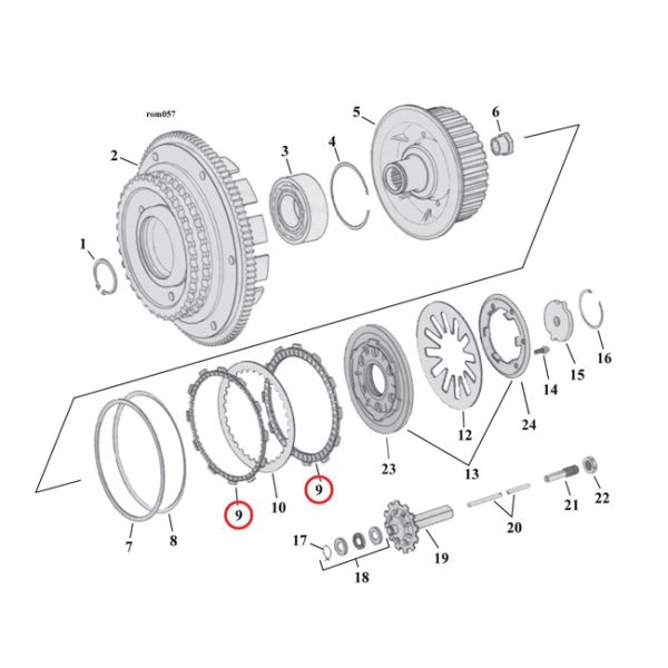  98-17 Aramid clutch plate set. Friction