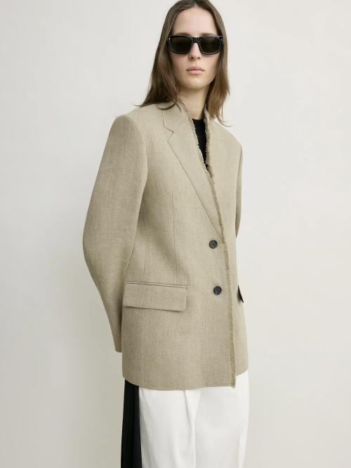 Raw Lapel Jacket Beige