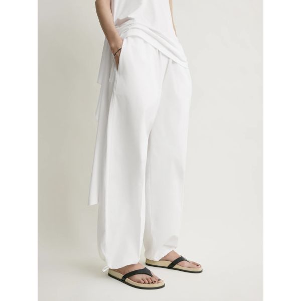 Drawstring Cotton Trousers White