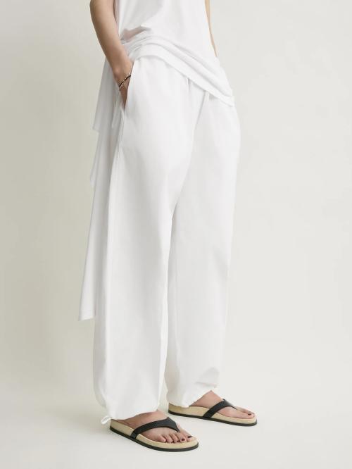 Drawstring Cotton Trousers White